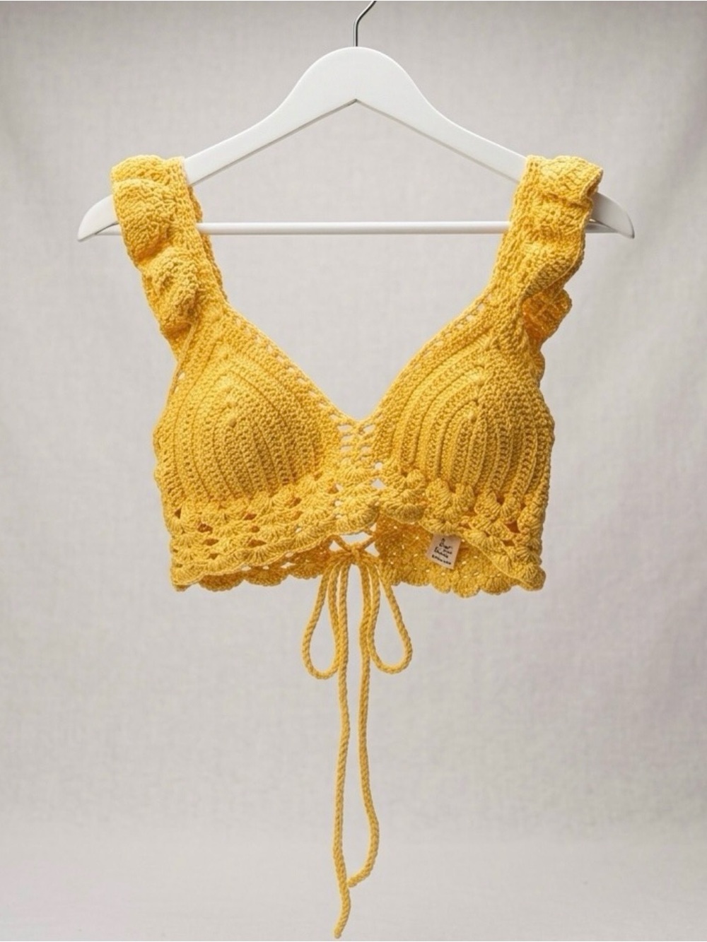 Cora and Cecilia Handmade Yellow Crochet Bralette